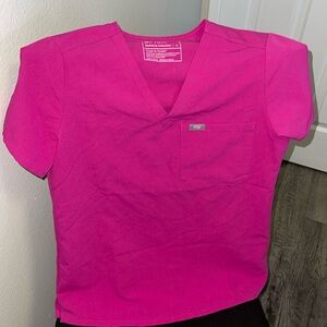 Figs small shocking pink scrub top